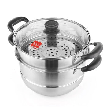 
                                        炊大皇（COOKER KING） 炊大皇不锈钢蒸锅双层复底蒸锅26cm电磁炉通用                