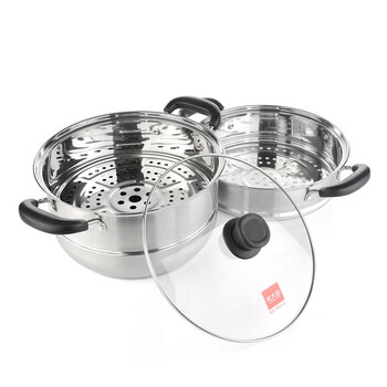 
                                        炊大皇（COOKER KING） 炊大皇不锈钢蒸锅双层复底蒸锅26cm电磁炉通用                