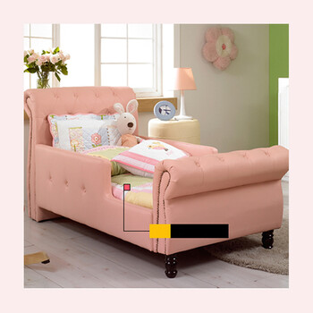 后庭居儿童床婴儿床皮艺床 粉色 210*100