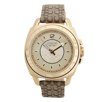 coach(蔻驰)复古系列石英表女士手表14501287 潮流时尚针扣帆布表带女