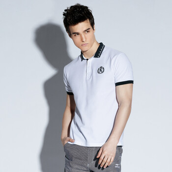 【新品】鸿星尔克erke夏装男微领短袖t 针织衫11213202652 b3 白色 l