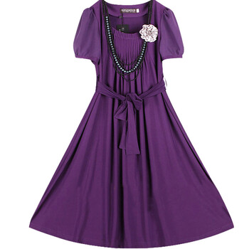 海芋花 大码连衣裙韩版连衣裙大码女装连衣裙胖mm连衣裙gl1702 紫色