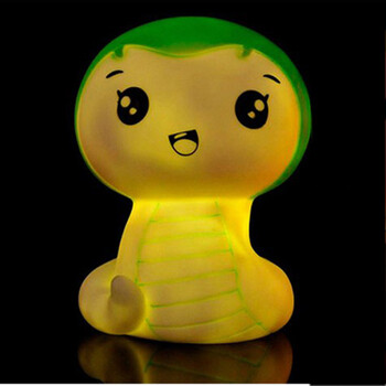 美乐风尚 led七彩小夜灯储蓄罐 蛇宝宝存钱罐 情人节礼物生日礼物