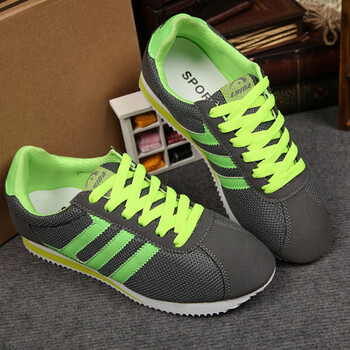 韩版潮流复古夏季网布透气阿甘休闲男式运动跑步鞋子 1319 灰绿色 39