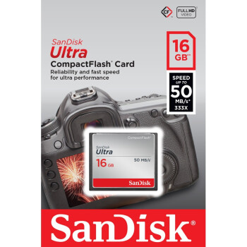 
                                        闪迪（SanDisk）至尊高速CompactFlash存储卡 CF卡 16GB 333X 读速50MB/s                