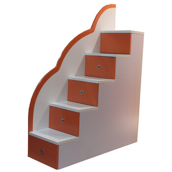 糖果屋 桔色安全床梯 床头储物柜 桔红色 家居就旗舰店