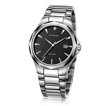 卡迪森cadisen手表男士石英表商务休闲男表时尚手表c-6055g 黑面钢带