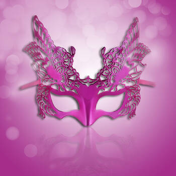 仕彩 化妆舞会t台走秀街舞表演彩绘公主皇冠派对面具镂空龙凤面具 玫