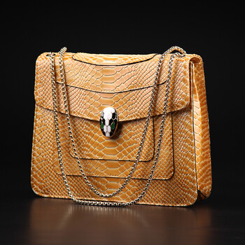 纤米伊charmiyi欧美时尚蛇纹包大s明星同款单肩包真皮女包8803蛇头包