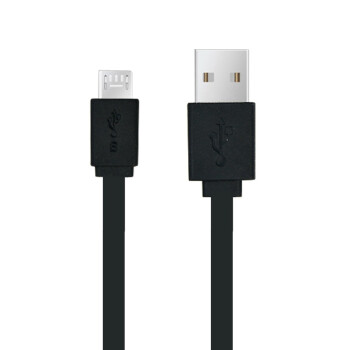 Snowkids 环保耐弯折TPE材质Micro USB接口面条充电数据线 2米加长版 黑色 适用于三星/华为等