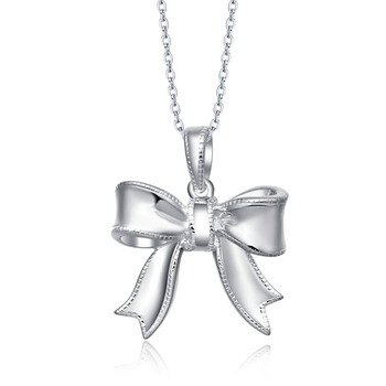 周大福 蝴蝶结925银吊坠oms ab37557