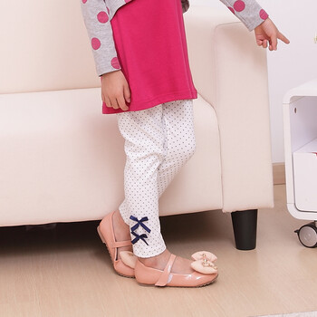 宝宝babies2013秋装新款女童纯棉长款打底裤儿童百搭蝴蝶结裤子 白色