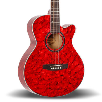 艾伦ellen40寸民谣吉他黑色轮花 桃花心木 缺角 包邮 买一送八 送包