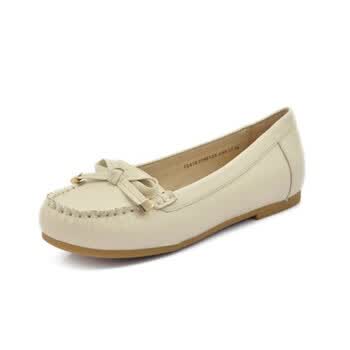 西村名物2014春新品女鞋真皮牛皮蝴蝶结鞋浅口平底低跟单鞋t241e10981