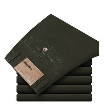 卡门凯思 2013新款男士休闲裤纯棉直筒长裤子 土橄榄色 38(3.0尺腰围)