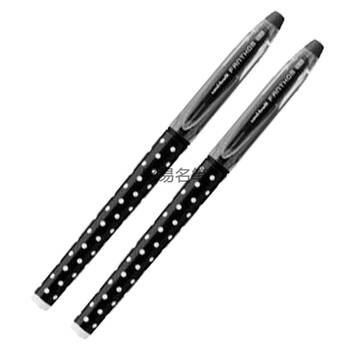 三菱(uni)可擦笔uf-108 三菱波点可擦水笔 中性笔0.5mm 2支装黑色