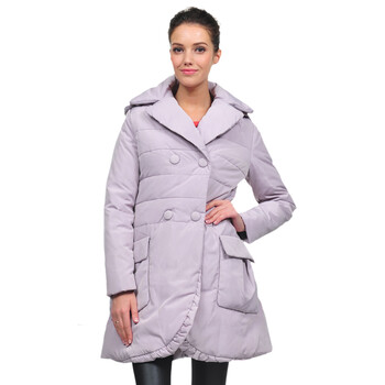 米兰朵merunto中长款时尚羽绒服 藕粉色020 l