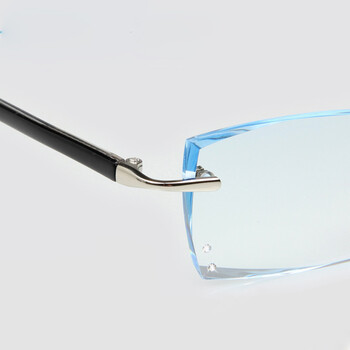 贝尔莎 无框镜架 钻石切边眼镜男女 近视老花防辐射镜 专业配镜 银色