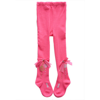 小番薯童装春装儿童袜子女童打底连裤袜子 9022玫红色 l(6-8岁)