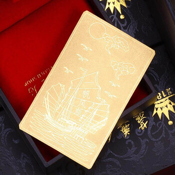 萃华金店 999千足金黄金金卡片 珍藏送礼首选 一帆风顺 金卡片 10克