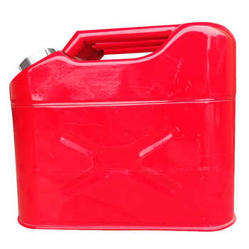 > 汽油桶 加油桶 野外加油桶 手提式红色扁油桶【带加油管】 10l