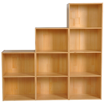 自然风家具 实木松木四色多层书柜 柜子 方柜 储物柜 置物柜 收纳柜