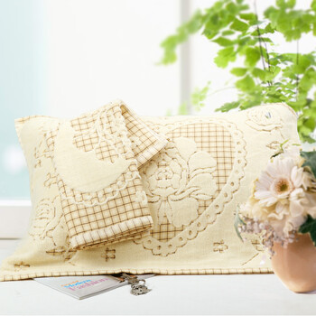 
                                        菲依班 纯棉加厚枕巾 一对 布艺提花 柔软舒适 枫叶蓝 50*75cm                