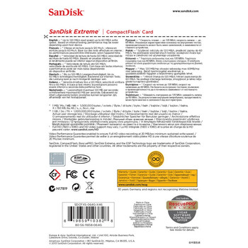 
                                                                                闪迪（SanDisk）64GB CF（CompactFlash）存储卡 中高端单反相机内存卡 UDMA7 至尊极速版 读速120MB/s                