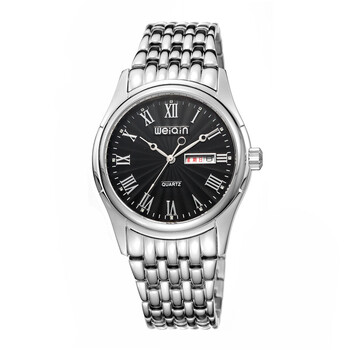 威琴weiqin 蓝宝石双日历手表 商务防水钢带男表 w2148a