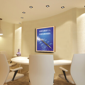 良木 可定制办公室字画书法装饰画企业文化墙有框背景墙壁画装饰字画 K款羽白框 53x78CM