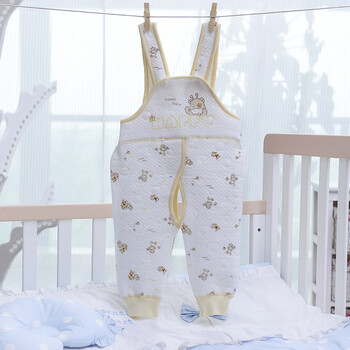 童泰f1005 纯棉保暖开档背带裤 黄色 66码