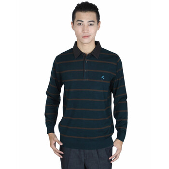 三利13秋新款 中年男士长袖t恤衫翻领羊毛t恤男春秋男装体恤 休闲长袖