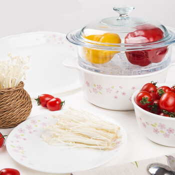 
                                        康宁CORELLE 樱花系列餐具12件套+2.2L康宁锅蒸格套装CA-14-SR/CN-VSM20                