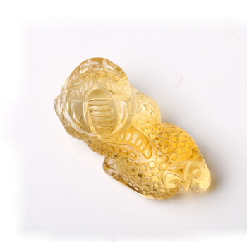 晶隆福 纯天然顶级巴西黄水晶貔貅吊坠 104262