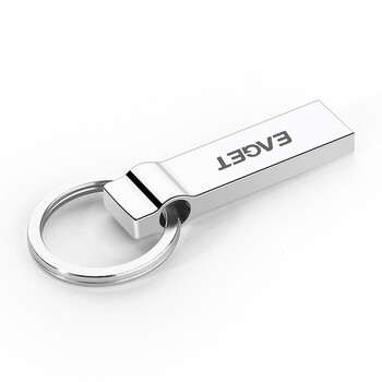 
                                        忆捷（EAGET）16GB USB3.0 U盘 U90全金属防水大钢环便携车载优盘银色                