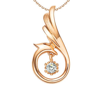 蓝色多瑙河 18k金钻石吊坠 浴火凤凰