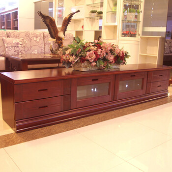 爱绿居 实木电视柜 新中式木质家具 特价 mlyj*916dsg 富贵红