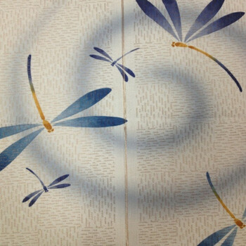 
                                        风雅荷塘 飞舞蜻蜓85*150CM 经编纱印花风水布艺门帘 隔断帘 送杆                