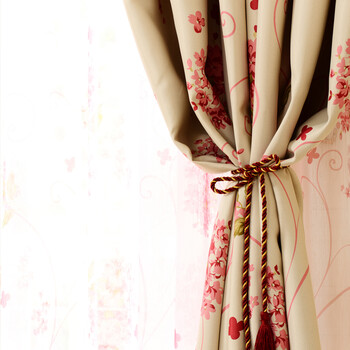 帛骊丝摩 精品田园全遮光客厅卧室窗帘布艺 依云 可免费改高度 一片装