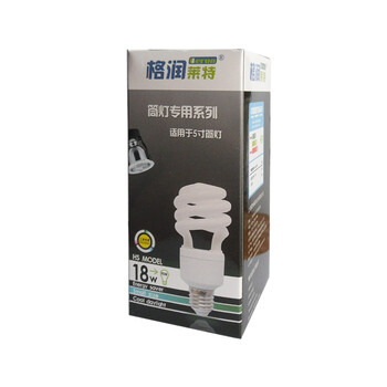 格润莱特 半螺旋18W节能灯泡 日光色白光 E27螺口灯头 筒灯专用耐高温寿命更长