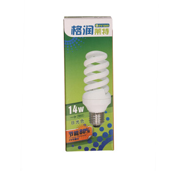 格润莱特节能灯泡全螺旋14W B22卡口 日光色 白光 纯三基色家居办公卧室客厅照