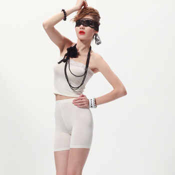 aisaly兰精莫代尔超舒适防走光系列女士4件套2件抹胸 2件安全裤) 黑白