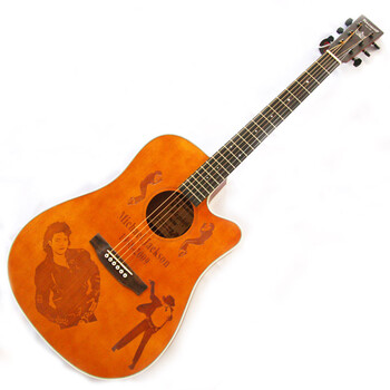 旗舰纪念迈克杰克逊限量款41寸哑光民谣吉他 橘色