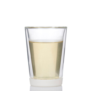 hausgebrauch 手工双层玻璃杯250ml 透明水杯创意杯子 白色 h12012