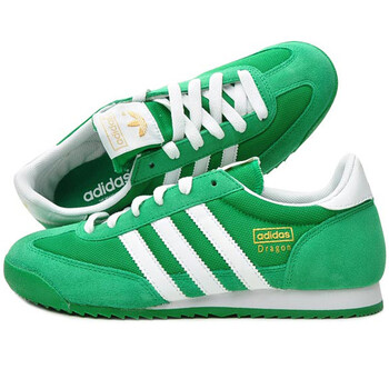 阿迪达斯 dragon三叶草情侣款潮流经典复古透气休闲鞋 g50920 绿色