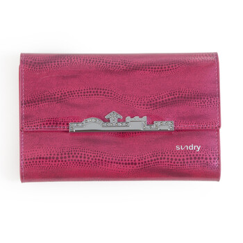 尚德sundry 女士时尚真皮短款三折钱包漆皮亮面票夹红色20009 红色 长