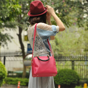 麦可欣maxinne真皮手提单肩斜跨小包包3810 活力橙价