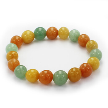 玉淑坊 五彩玛瑙五彩石男款手链 五彩缤纷