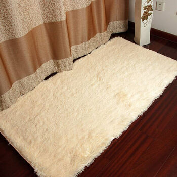 同依 高毛 金丝绒 地毯 地垫 茶几 客厅地毯卧室 0.8*1.6m 米色
