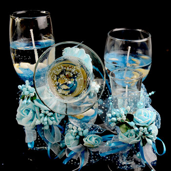 久爱久婚庆【海之蓝】xdt-lz-gjb系列10gdl果冻蓝蜡烛套装